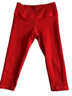 Avocado athletic leggings womens XS Small red capris cropped